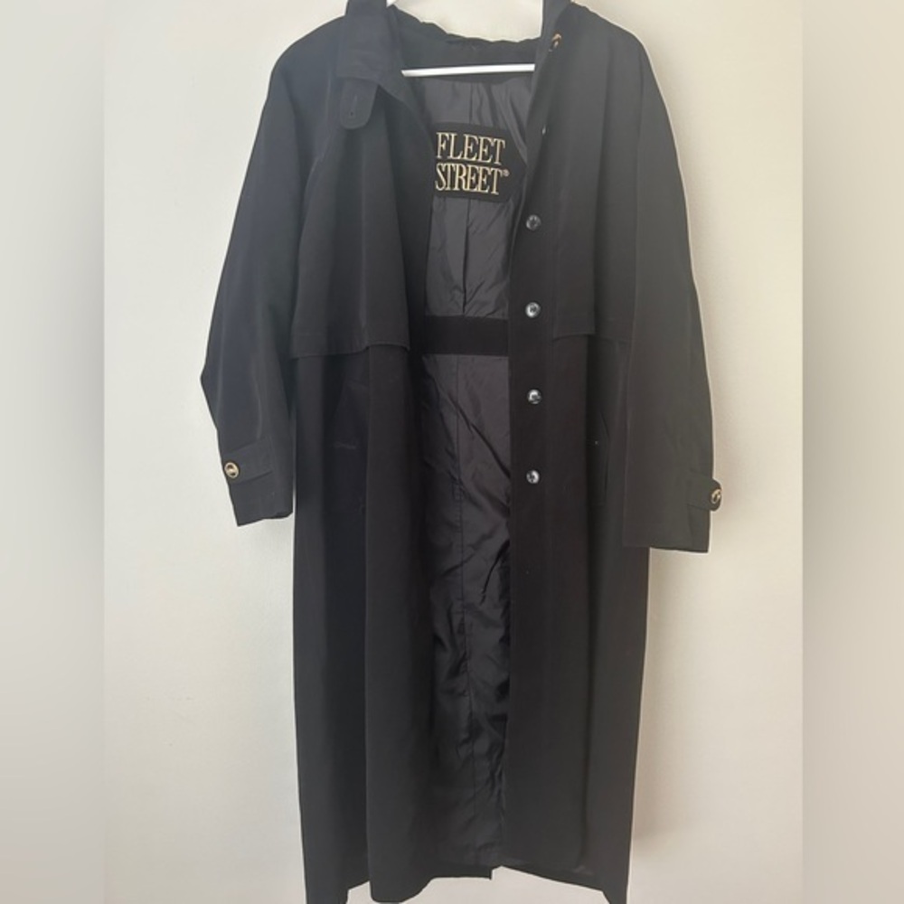 Fleet Street Black Long Coat with Gold‎ Buttons